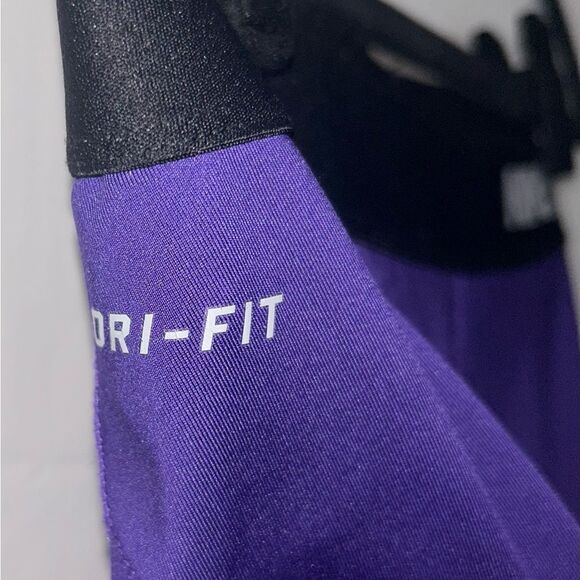 NIKE Pro Dri-FIT Cropped Tights- Purple/Black- Size Small - Picture 4 of 6